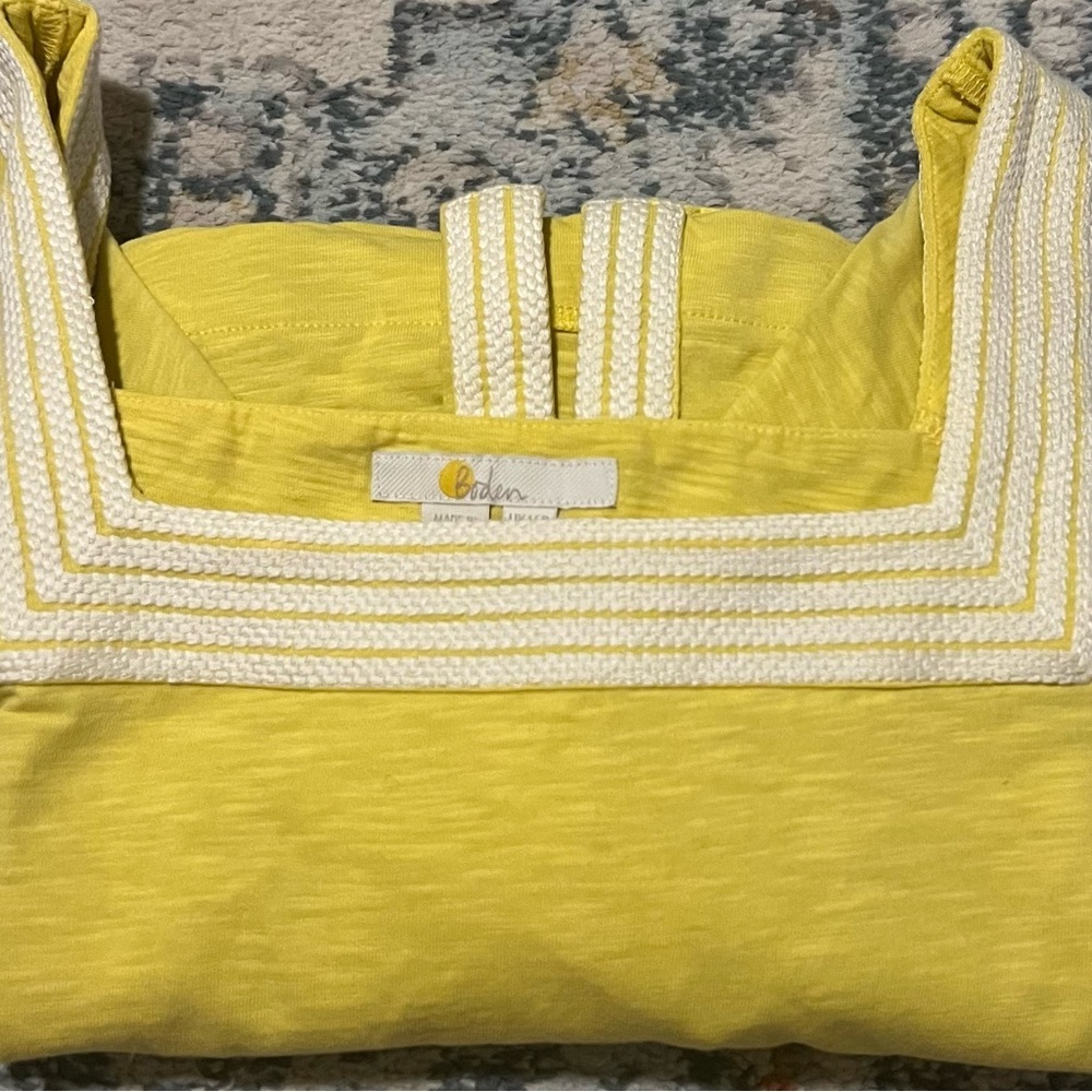 Boden Embroidered Trim Jersey Tunic or Swimsuit / Beach / Pool Cover-Up, Size 12 - Picture 10 of 13